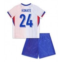 Camiseta Francia Ibrahima Konate #24 Visitante Equipación para niños Eurocopa 2024 manga corta (+ pantalones cortos)